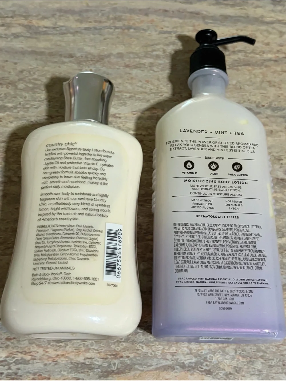 Bath & Body Works Country Chic & Steeped Relaxation Lavender-Mint-Tea Lotions